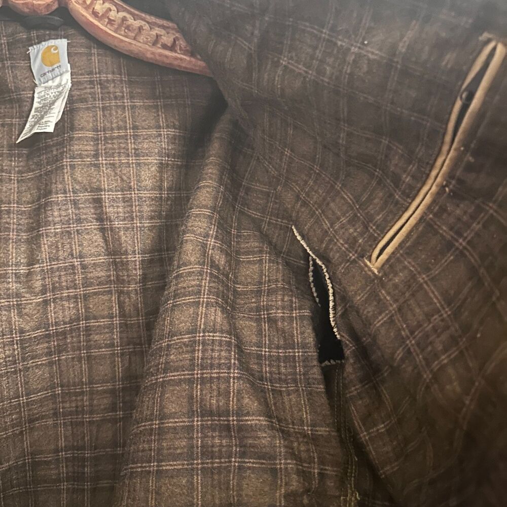 Y2K Vintage 2003 Carhartt J97 CML Sandstone Detroit Cropped Jacket 2XL Reg - Picture 7 of 16
